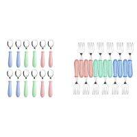 12PCS Toddler Stainless Steel Baby Utensils Kids Silverware Childrens Cutlery Set