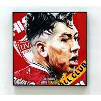 Roberto Firmino Liverpool โปสเตอร์คำพูดสติกเกอร์ติดผนังการวาดรูปภาพกรอบป๊อปอาร์ตฟุตบอล