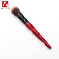 New Red Body Curve Plastic Long Handle Soft Synthetic Large Round Stippling Foundation Brush