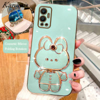 Kanavi เคสโทรศัพท์แฟชั่นสำหรับ Infinix Hot 10 Play Hot 11 Play Hot 12 Hot 12 Play Hot 12 12i Hot 11S 11S Hot 11S 11S NFC เคสนิ่มเคลือบอิเล็คโทรเพลทหรูซิลิโคน Electroplated กระต่ายแต่งหน้าตัวยึดกระจกฝาครอบโทรศัพท์