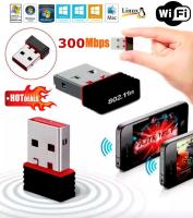 mini wifi adapter Mini USB WiFi 300Mbps Wireless Adapter 300M Computer LAN Card 802.11n/g/b with Network Card (Black)