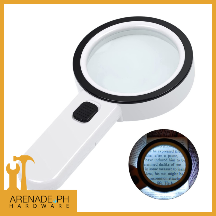 AIXPI Magnifying Glass with Light, 30X Handheld Large Magnifying Glass 12 LED Illuminated