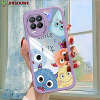 เคสมือถือ Jinsouwe เคส Realm8 8 Realme8สำหรับ Realme,เคสกระจกคลุมเต็มปกหนังลายการ์ตูนมอนสเตอร์สำหรับเด็กผู้หญิง