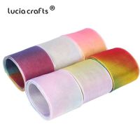 ริบบิ้นผ้าชีฟองไล่ระดับสี Lucia Crafts6y10y 38มม. สำหรับ P0613ประดับผ้าริบบิ้นลูกไม้โบว์ตกแต่ง