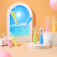 Kids Silicone Spoon Cute Short Handle Training Tableware Baby Water Feeding Spoon With Baffle Learning Eat Children Dinnerware Bowl Fork Spoon Sets