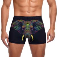 Elephant Swimming Trunks Neon  Line Art Custom Elastic Swim Boxers Training Plus Size Men Swimsuit Swimwear