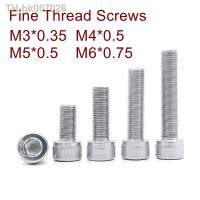 ✸  Fine Thread DIN912 Stainless Steel A2 304 Hex Socket Head Cap Screw M3x0.35 M4x0.5 M5x0.5 M6x0.75