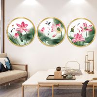 【HOT】 Simulation Photo Frame Mural Lotus Plant Flower Theme Decoration Picture Home Decoration Accessories PVC Waterproof Sticker