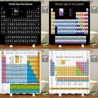 Periodic Table of Elements Bathroom Curtains Waterproof 3D Print Shower Curtain White Fabric Curtain For The Bath