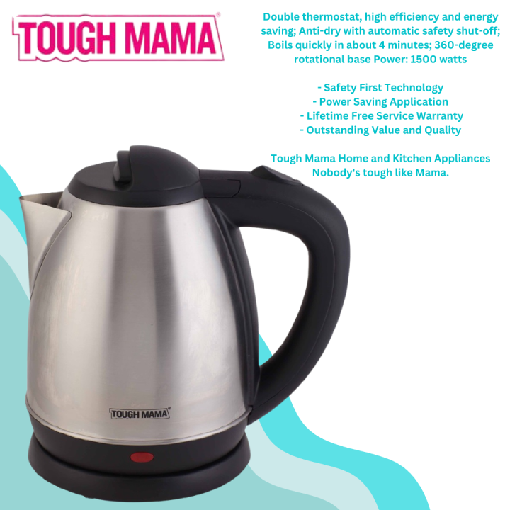 Tough Mama NTMJK18SS2 1.8L Stainless Steel Electric Kettle Lazada PH