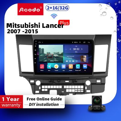 Acodo 10inch 2din Car multimedia Player For Mitsubishi Lancer Wing God 10 CY 2007 -2015 Car Radio Multimedia Video Player GPS  Navigation Android 12 carplay Auto IPS Touch Screen Wifi Bluetooth GPS CarPlay Android Stereo