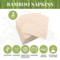 50Pcs/Pack 100 Compostable and Eco-friendly Bamboo Dinner Napkins Perfect for Everyday DinningBeverages or Cocktail Disposable