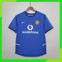 2022 2023 Newest เสื้อกีฬาแขนสั้น ลายทีมฟุตบอล Third Away Man Utd 02-03 MU ชุดเยือน สไตล์เรโทร