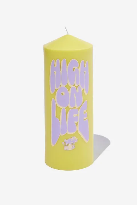 TYPO - STAND OUT PILLAR CANDLE - ZEST HIGH ON LIFE | Lazada PH