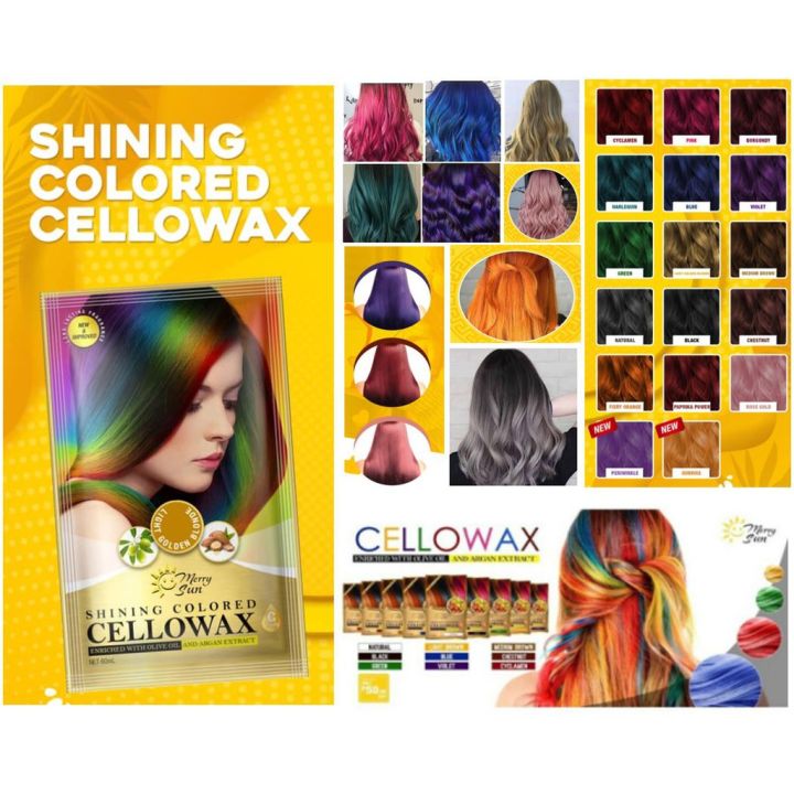 ♧Merry Sun Shinning Colored Cellowax Hair Color with olive oil and argan  extract 60 ml✻ Lazada PH