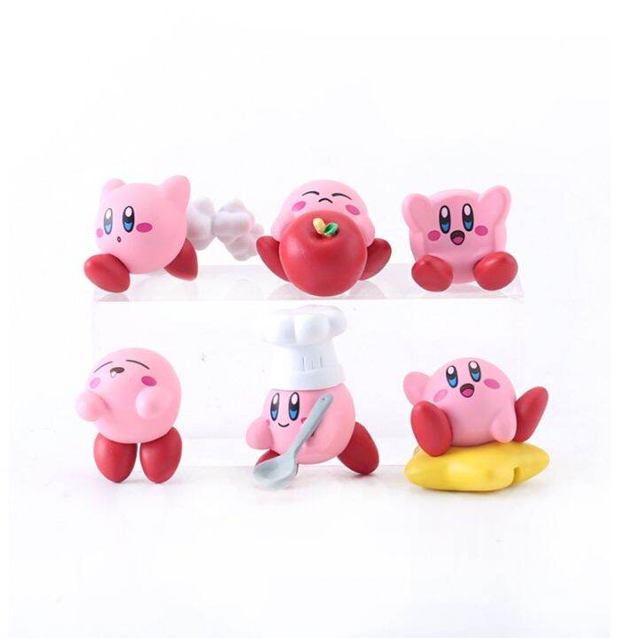 โมเดลการ์ตูนอนิเมะเรื่อง-kirby-4-8ชิ้นของเล่นฟิกเกอร์ตัวการ์ตูนสีชมพูน่ารักเคอร์บี้พีวีซีแอคชั่นฟิกเกอร์น่ารักของขวัญคริสต์มาสสำหรับเด็ก