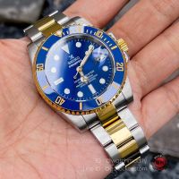 Seiko Modified Submarine Date New Blue Dial Twotone Oyster Steel Strap