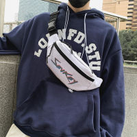 Casual Reflective Men Chest Fanny Shoulder Bag Letter Print Waist Messenger Popular Belt Bag Sling Money Pocket Chest Pouch