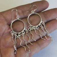 Thai design earrings pure silver Thai Karen hill tribe สวยทำจากมึอลวดลายไทยตำหูเงินกระเหรี่ยงทำจากมือชาวเขางานฝีมือสวยของฝากที่มีคุณค่าของฝากถูกใจ