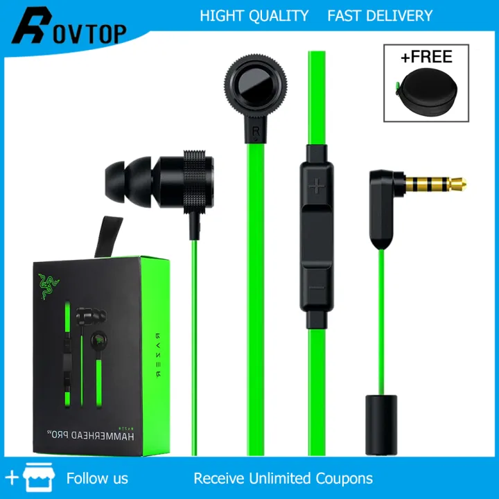 Rovtop Gaming Headset Earbuds Earphone 3 5mm Wired Earphone Gaming With Microphone Speaker Bass Razer Hammerhead V2 Pro Earpod Headphone Gaming For Huawei Xiaomi Realme Samsung Oppo Vivo Lazada