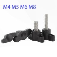 2/4pcs M4 M5 M6 M8 304 Stainless Steel Plum Bakelite Hand Tighten Screw / Butterfly Plastic Head Hand Knob Screw T-Handle Screw