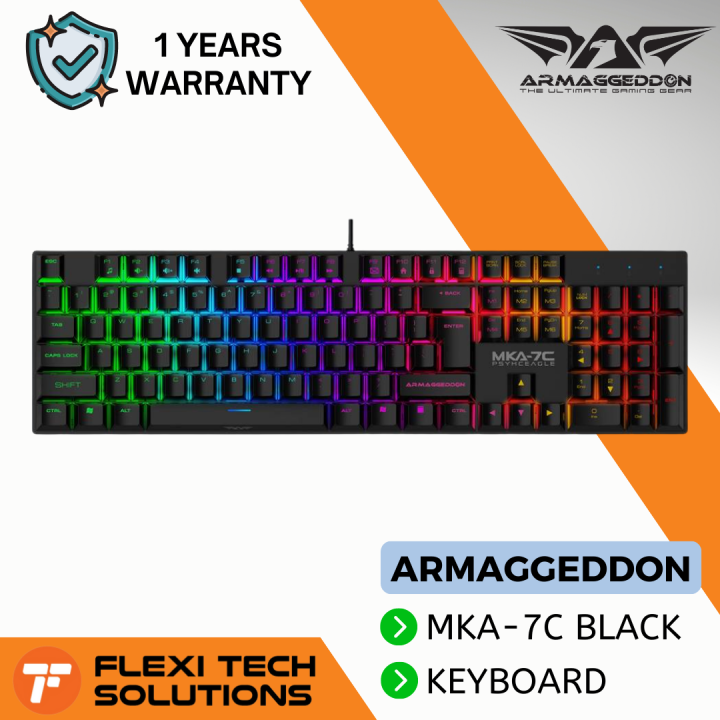 Flexi Tech ARMAGGEDDON MKA-7C PSYCHEAGLE Black RGB Back-Lighting Blue ...