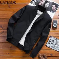 UAYESOK-พร้อมสต็อกจัมเก็ตขายน้ำกันน้ำ และเสื้อแจ็คเก็ตกันน้ำ และเสื้อกันหนาวของผู้ชายฤดูใบไม้ผลิ ที่มีคุณภาพสูง และเสื้อแจ็คเก็ตกีฬาเบสบอลชายชุดใหม่บางสบายชุดเบสบอล