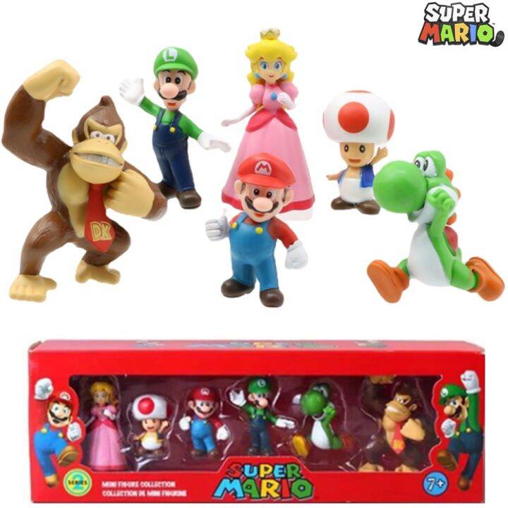 6ชิ้นกล่องสี-super-mario-bros-pvc-ตุ๊กตาขยับแขนขาได้ของเล่นตุ๊กตาโมเดลมีคาแรกเตอร์เกมหุ่นคอลเล็กชันเด็ก