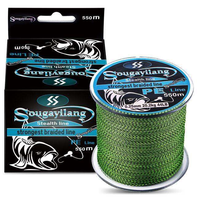 sougayilang-เอ็นตกปลา4เส้น-150ม-350-550ม-สาย-senar-pancing-pe-สีผสมถัก20-78lbs-ตกปลาทนทานและเรียบลื่น