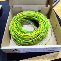 H05V-K 1x0.5 mm2 GREEN/YELLOW สายไฟอ่อนแกนเดี่ยว ทองแดงฝอย สายกราวด์ สีเขียวคาดเหลือง สายไฟคอนโทรล DELTA ความยาว 100 เมตร