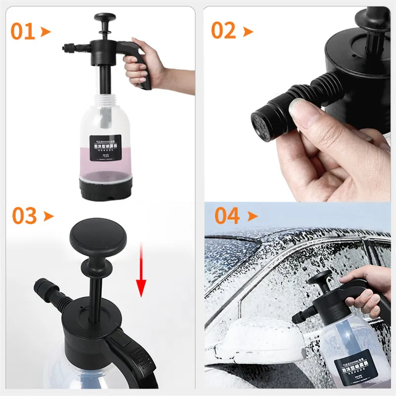 1pc 2l Car Cleaning Foam Pot Sprayer Water Bottle