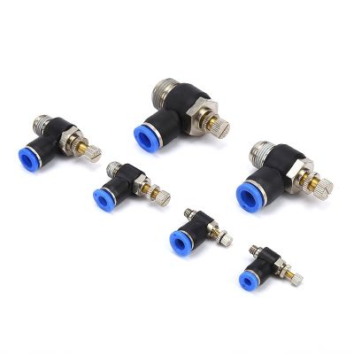 ▣℡ 4mm 6mm 8mm 10mm 12mm Tube To 1/8 quot; 1/4 quot; 3/8 quot; 1/2 quot; BSP Male Air Pneumatic Speed Flow Controller Airflow Limit Valve Pipe Fitting