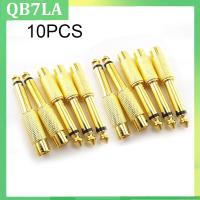 10PCS 6.35mm 1/4" Male Mono Plug to 6.5mm RCA Female Jack Audio AV Adapter Connector TS Sound Mixer Gold Plated QB7LA