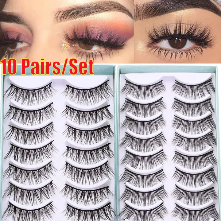 【COD+IN STOCK+จัดส่งที่รวดเร็ว】SKONHED 10 Pairs แฟชั่น แต่งตา ผมนุ่ม ...