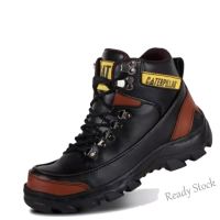 【Ready Stock】 ♘₪ C39 HITAM Caterpillar Mens Safety Boots Black Iron Toe Strong Synthetic Leather Premium Real Picture