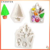 CHANFEN Deer Gumpaste ช็อกโกแลตน้ำตาลปั้นอุปกรณ์ตกแต่งเค้กแม่พิมพ์ซิลิโคนลายคริสมาสต์อุปกรณ์ทำขนมแม่พิมพ์ขนมอบ