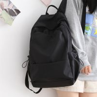 Mori large-capacity solid color backpack female Korean version of the simple all-match schoolbag male high school backpack female shoulder college students