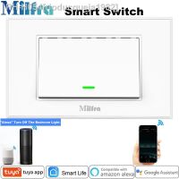 ☢┇ Milfra Wifi Switch No Neutral Wire Required Smart Light Switch Push Button Voice Control Wall Switch for Assistant Alexa Tuya