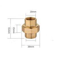 ◈ 1pcs 41mmxDN15 hollow connector screw nut bushing transfer patch junction joint inner thread bolt brass