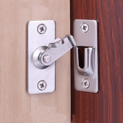 【LZ】 1PCS Stainless Steel 90 Degree Door Clasp Metal Hook Locks Right Angle Flip Latch for Door Window Furniture Hardware Accessories