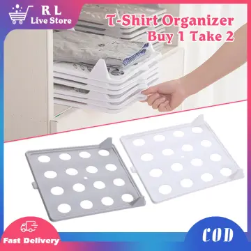 1pc T-Shirt Folder Board Wardrobe Cloth Stackable Organizer Easy