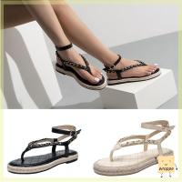 WRAPPE Beach Chaussures แฟชั่นรองเท้าแตะแบบเรียบง่ายรองเท้าสตรีแบนเชือกถัก