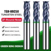 AZZKOR TGH-HRC50 ทังสเตนเหล็กคาร์ไบด์มิลลิ่งคัตเตอร์ 4F Color-Ring Coating CNC Mechanical Round Nose Endmills Tools