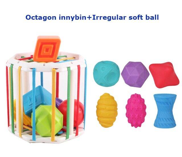 2 Baby Shape Sorting Toy Motor Skill Tactile Touch Toy 10 Months To 3 Years Innybin Soft Cube