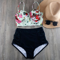 2018 High Waist Bikini Set Monokini Underwire Push Up Swimsuit Swimwear Women Beach Wear Plus Size Bathing Suit Ruffle Bikinis