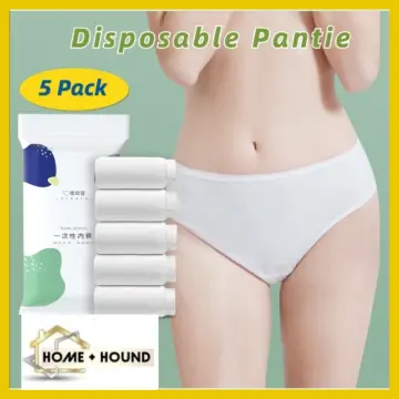 5 Pack Disposable Underwear, Pure Cotton Washable Panties High Cut Briefs  Travel Underwear, Breathable Briefs Women Postpartum Incontinence For Women