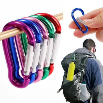 Small Carabiner Clip Aluminum Mini D-shape Spring Keyring For Keychain/climbing  /fishing/hiking Outdoor(10pcs, Random Color)