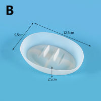 Yurongfx 1ชิ้นแม่พิมพ์อีพ็อกซี่เรซินแม่พิมพ์ซิลิโคนทรงรีสำหรับตกแต่งบ้านจานรองสบู่ถาดกล่องสบู่งานฝีมือแม่พิมพ์หล่อแบบทำมือแบบ DIY