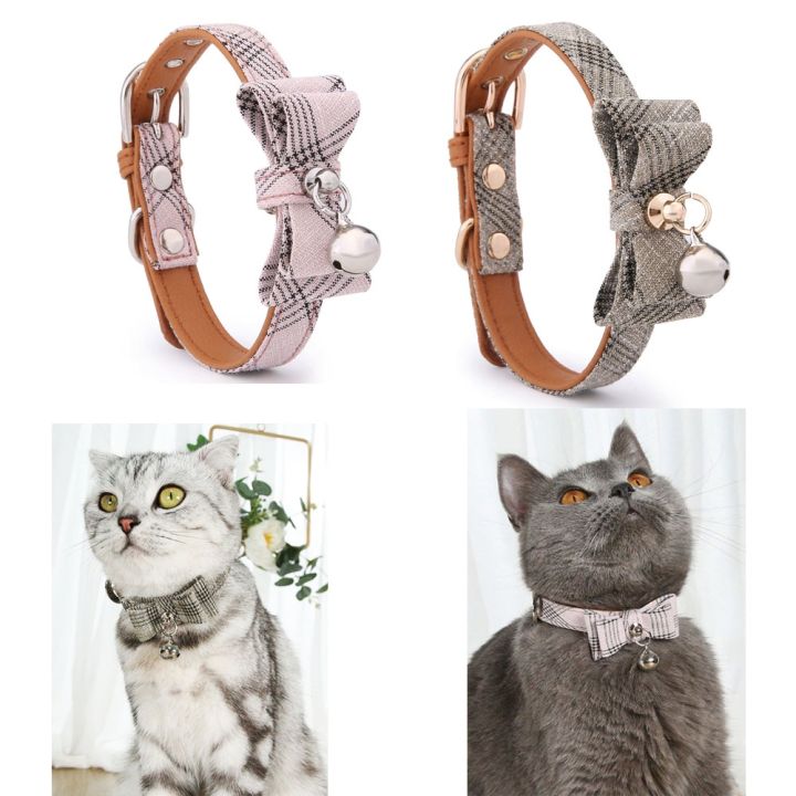 hot-bowtie-cat-collar-charm-safety-break-away-nylon-necktie-collar-for-cats-bell-leather-cat-collars-belt-tie-chihuahua-collier-chat