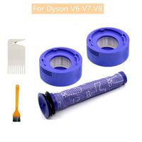 5ชิ้นสำหรับ Dyson V6 V8 V7อะไหล่เครื่องดูดฝุ่นตัวกรองด้านหน้าและด้านหลังแปรงขนาดเล็กอุปกรณ์เสริมเครื่องดูดฝุ่น